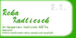 reka kadlicsek business card